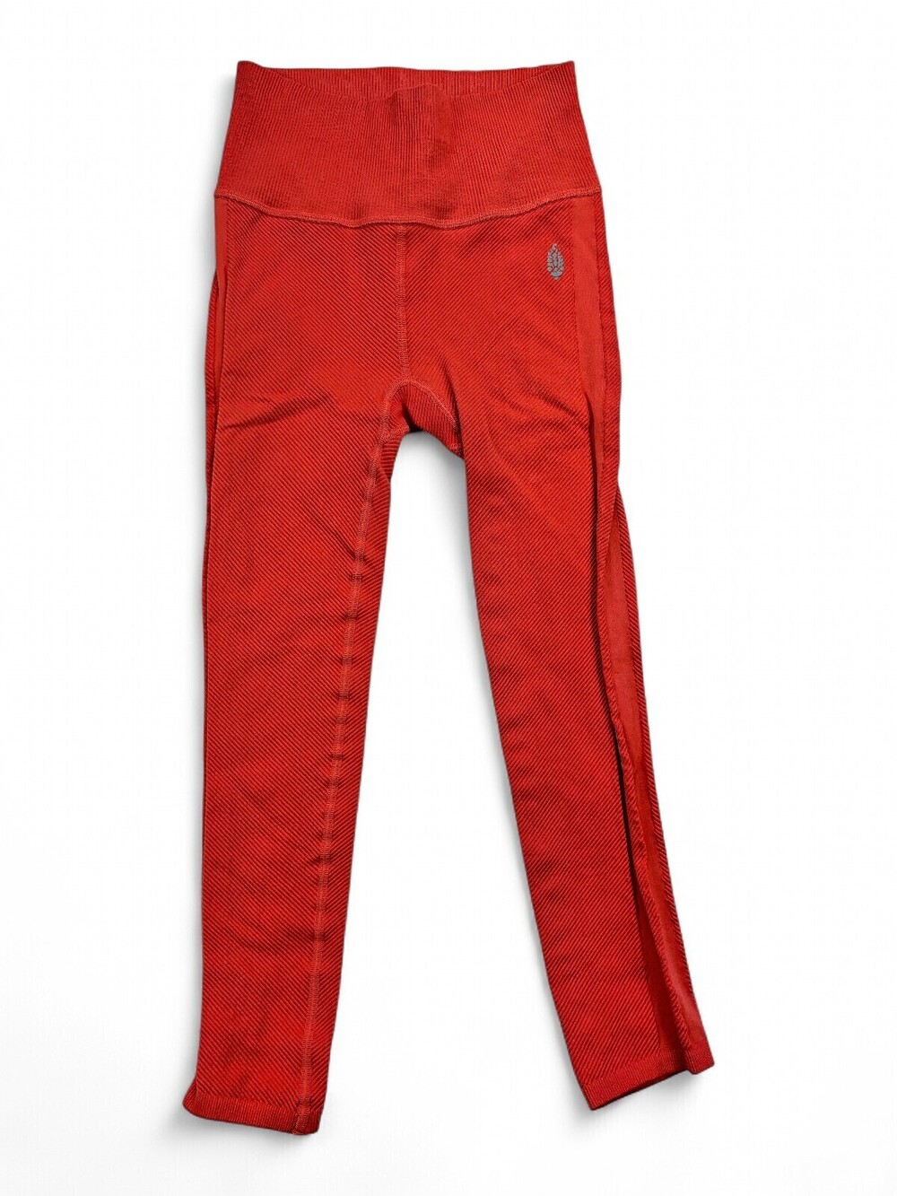 FP Movement Free People Ribbed High-Waist Leggings Small Orange Yoga Pants